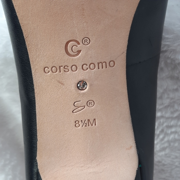 Corso Como Womens Black Leather Heels Size 8.5 M - Picture 8 of 11